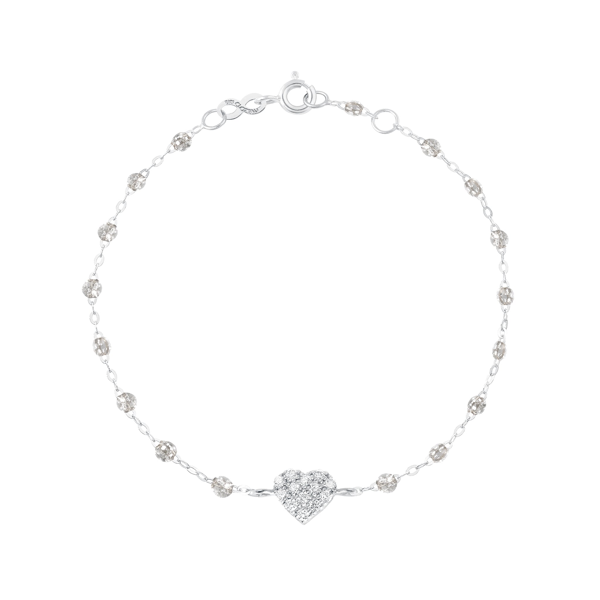 Gigi Clozeau - Bracelet sparkle In Love, diamants, or blanc, 17 cm