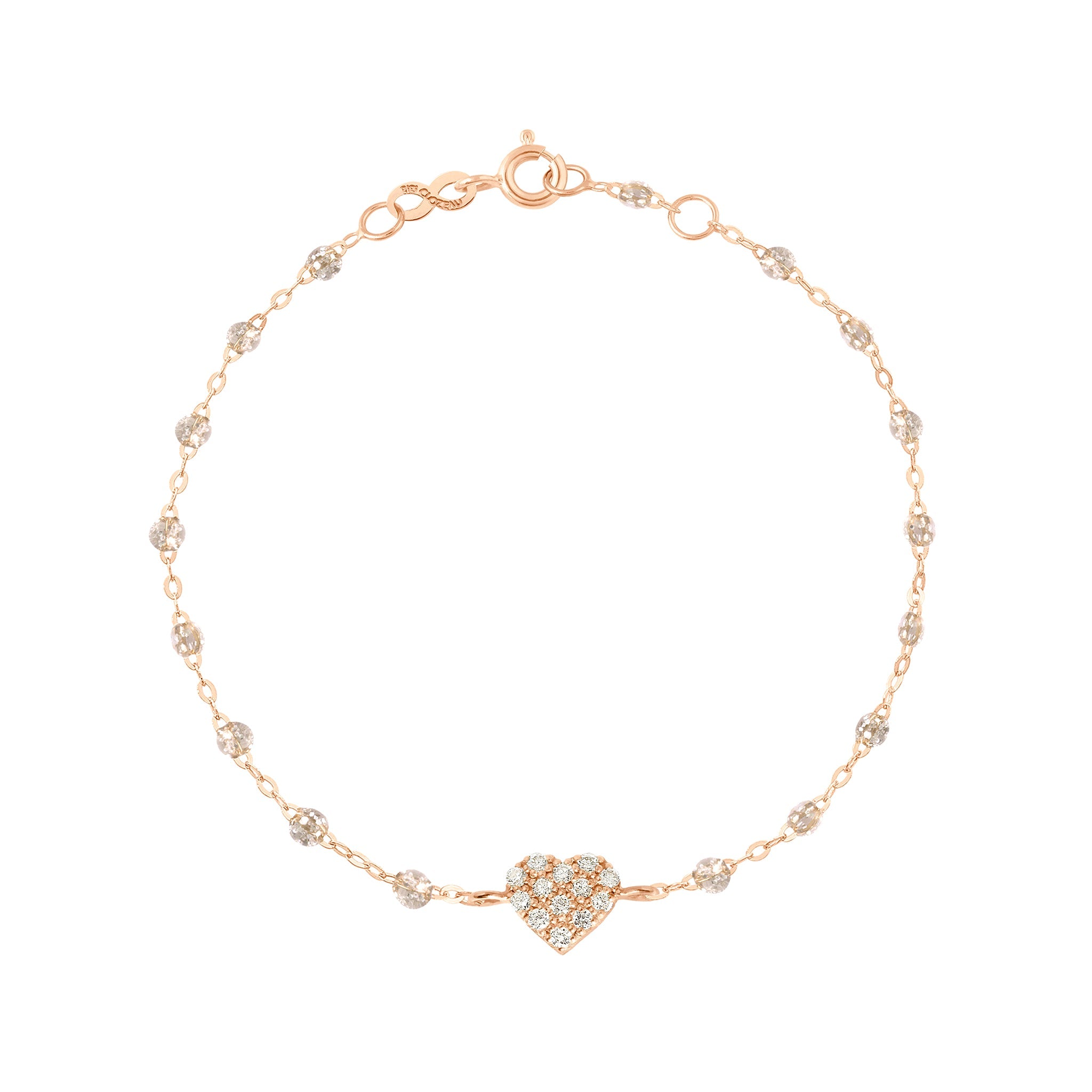 Gigi Clozeau - Bracelet sparkle In Love, diamants, or rose, 17 cm