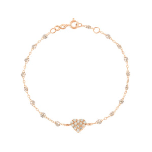 Gigi Clozeau - Bracelet sparkle In Love, diamants, or rose, 17 cm