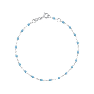 Gigi Clozeau - Bracelet turquoise Classique Gigi, or blanc, 19 cm
