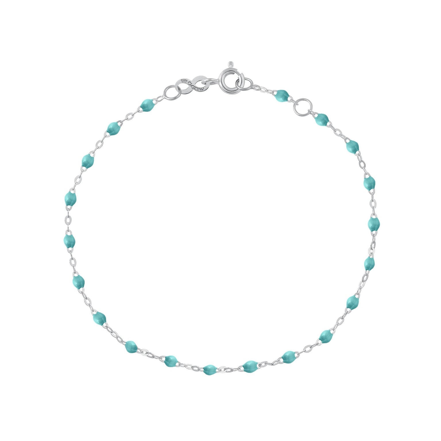 Gigi Clozeau - Bracelet turquoise vert Classique Gigi, or blanc, 19 cm