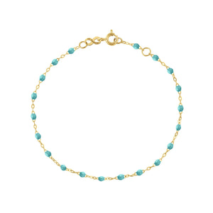 Gigi Clozeau - Bracelet turquoise vert Classique Gigi, or jaune, 15 cm