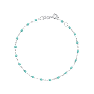Gigi Clozeau - Bracelet vert d'eau Classique Gigi, or blanc, 15 cm