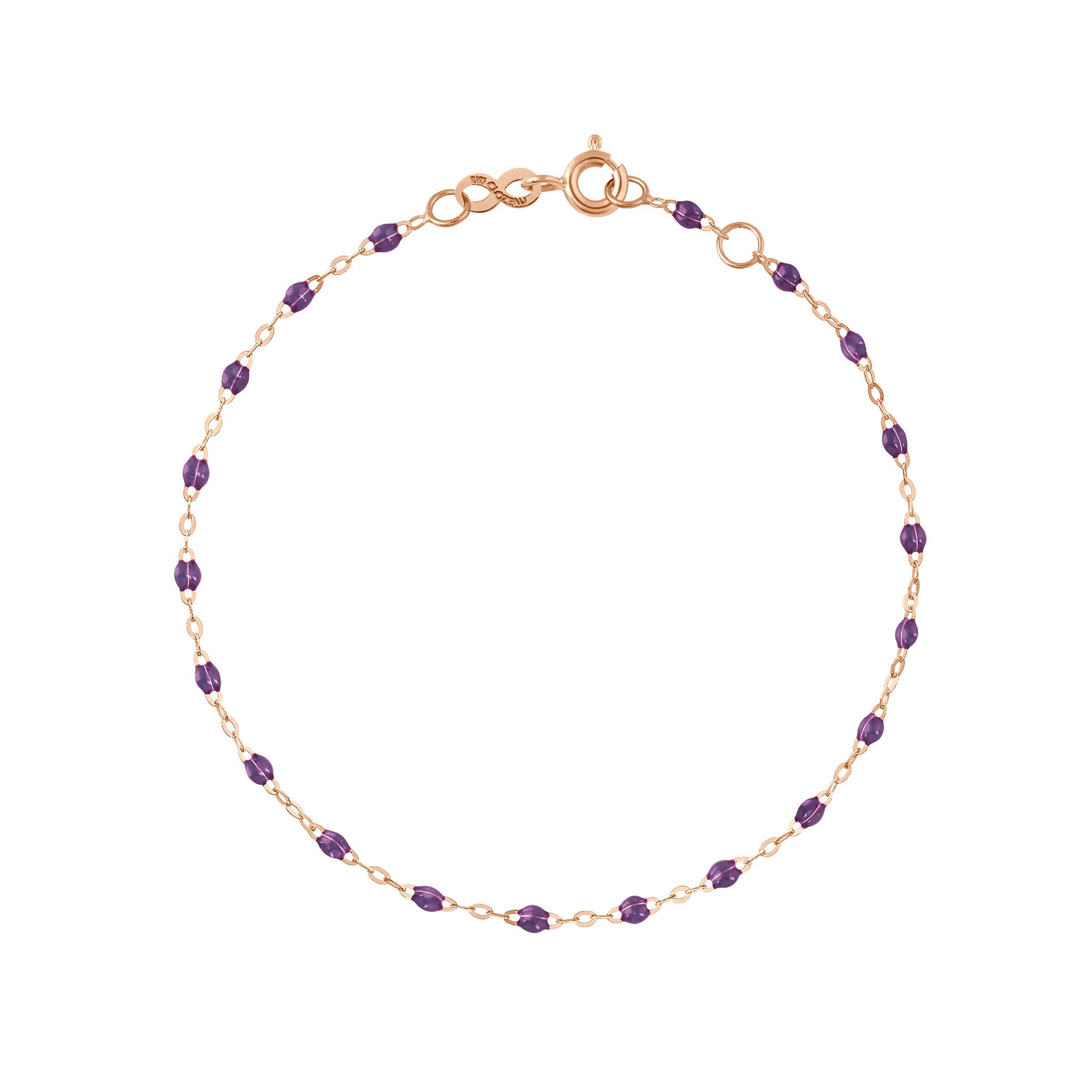 Gigi Clozeau - Bracelet violet Classique Gigi, or rose, 15 cm