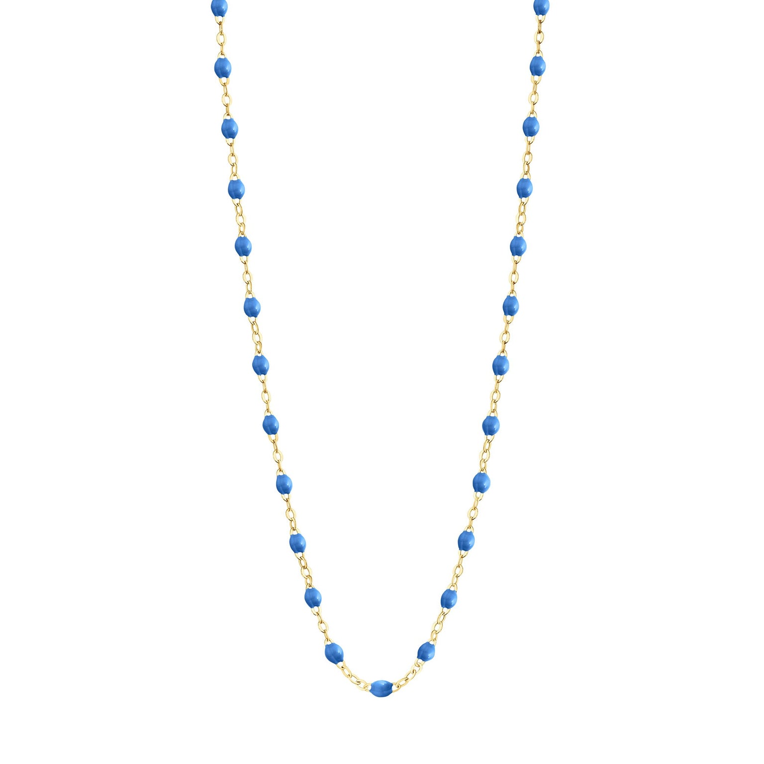 Gigi Clozeau - Collier bleu fluo Classique Gigi, or jaune, 50 cm
