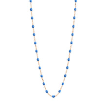 Gigi Clozeau - Collier bleu fluo Classique Gigi, or rose, 50 cm