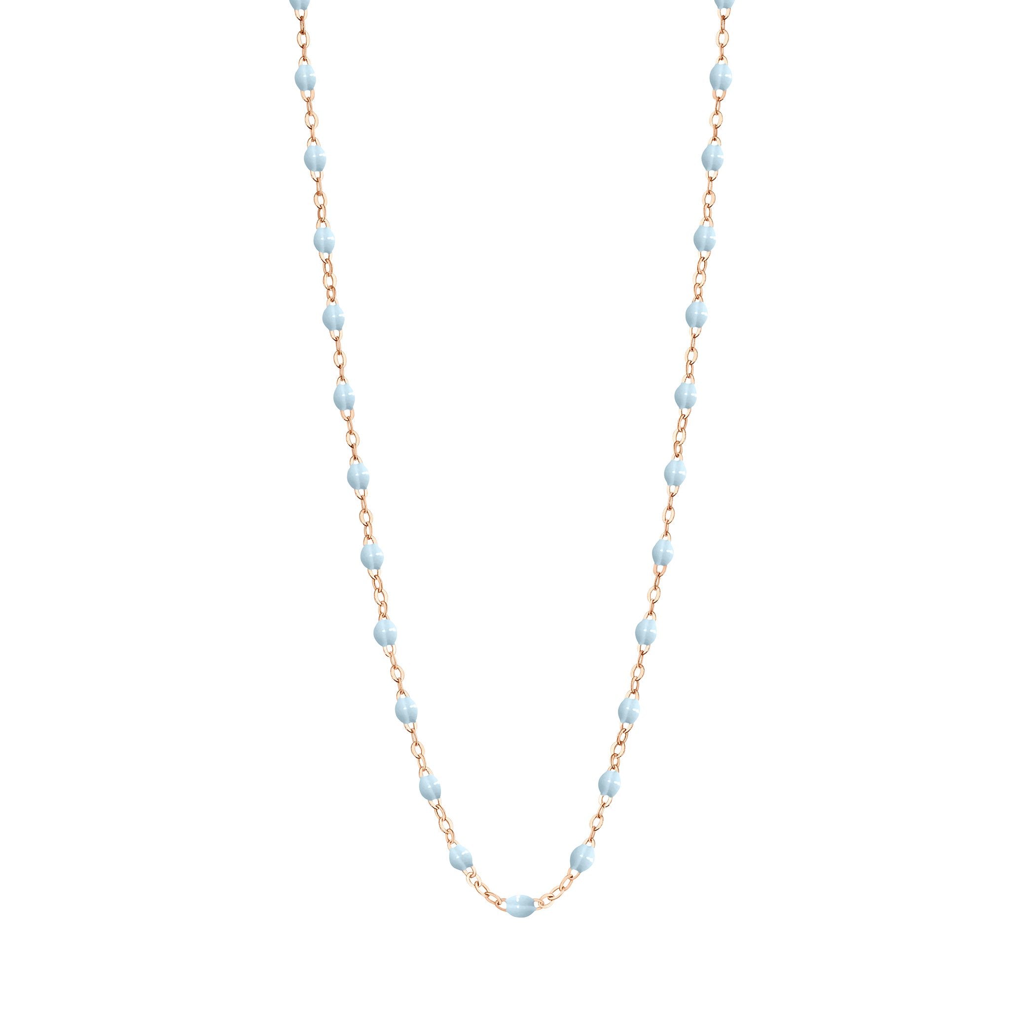 Gigi Clozeau - Collier bleu layette Classique Gigi, or rose, 50 cm