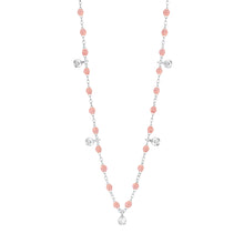 Gigi Clozeau - Collier blush Gigi Suprême, or blanc, 5 diamants, 45 cm