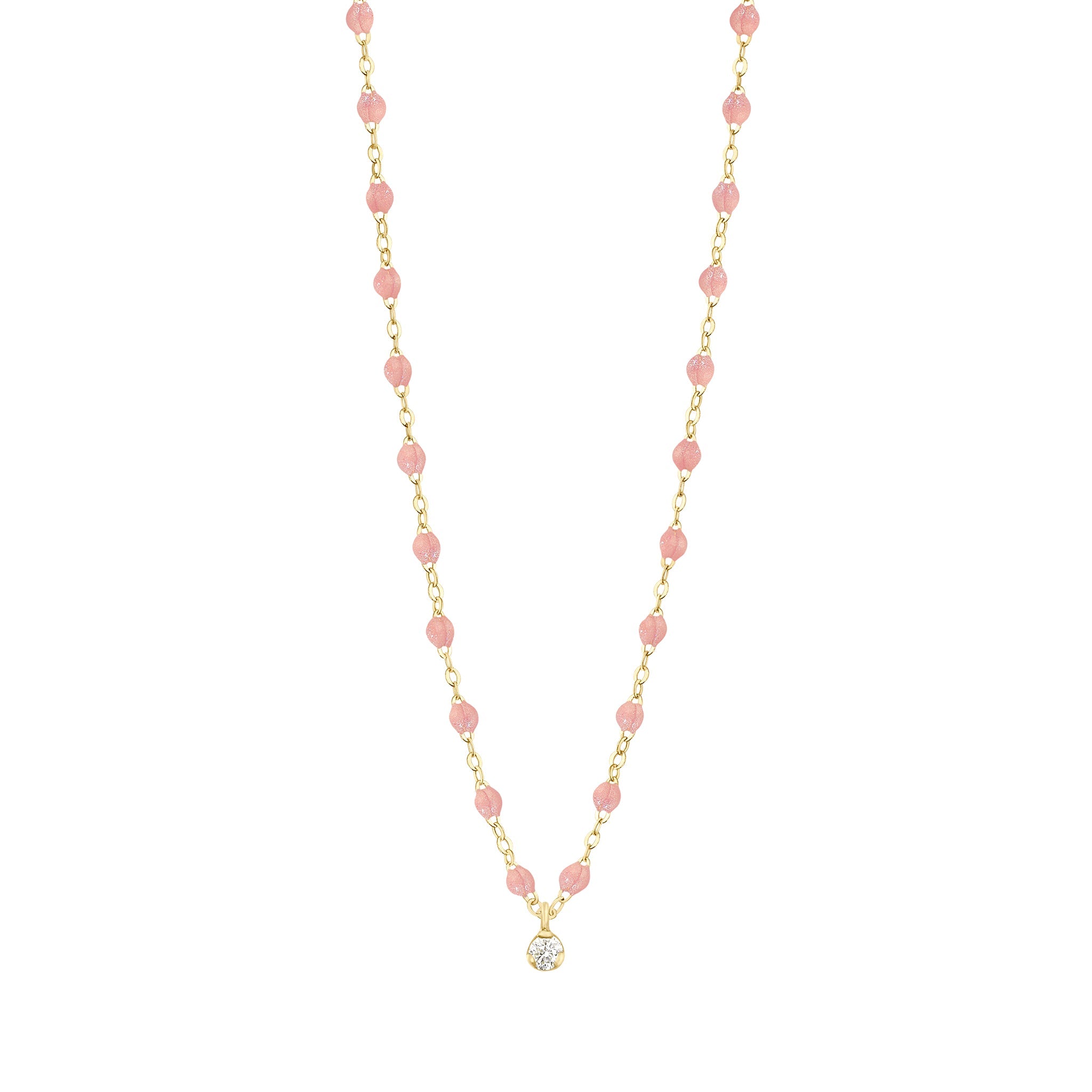 Gigi Clozeau - Collier blush Gigi Suprême, or jaune, 1 diamant, 42 cm