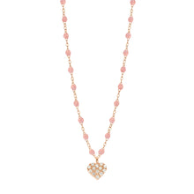 Gigi Clozeau - Collier blush In Love, diamants, or rose, 42 cm