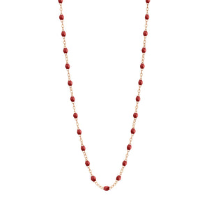 Gigi Clozeau - Collier bordeaux Classique Gigi, or rose, 50 cm