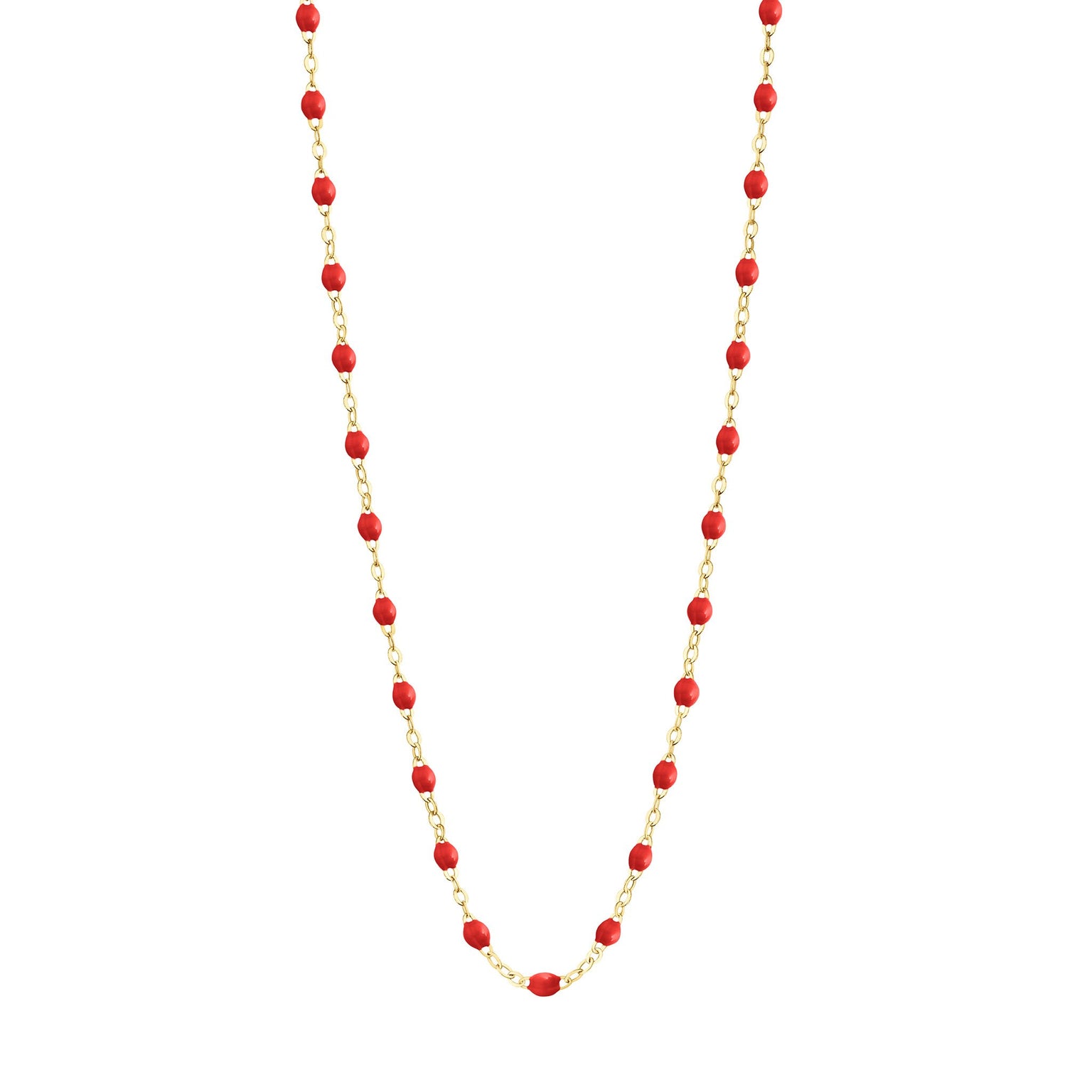 Gigi Clozeau - Collier coquelicot Classique Gigi, or jaune, 42 cm