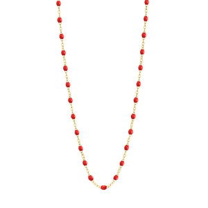 Gigi Clozeau - Collier coquelicot Classique Gigi, or jaune, 45 cm