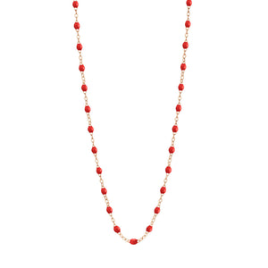 Gigi Clozeau - Collier coquelicot Classique Gigi, or rose, 42 cm