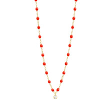 Gigi Clozeau - Collier corail Gigi Suprême, or jaune, 1 diamant, 42 cm