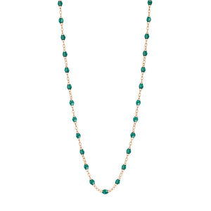 Gigi Clozeau - Collier émeraude Classique Gigi, or rose, 50 cm