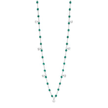 Gigi Clozeau - Collier émeraude Gigi Suprême, or blanc, 7 diamants, 50 cm