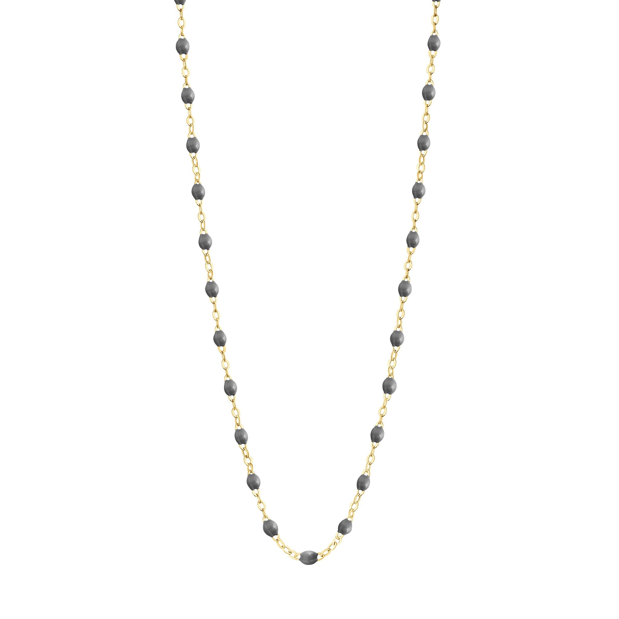 Gigi Clozeau - Collier gris foncé Classique Gigi, or jaune, 45 cm