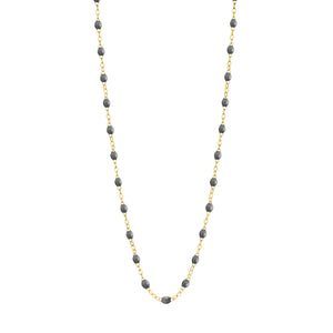 Gigi Clozeau - Collier gris foncé Classique Gigi, or jaune, 45 cm