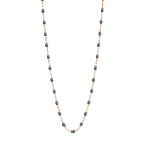 Gigi Clozeau - Collier gris foncé Classique Gigi, or rose, 42 cm
