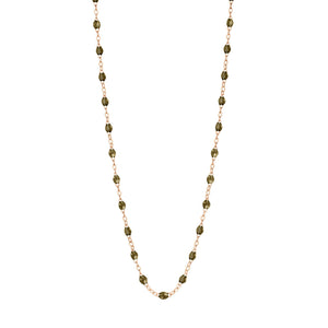 Gigi Clozeau - Collier kaki Classique Gigi, or rose, 50 cm