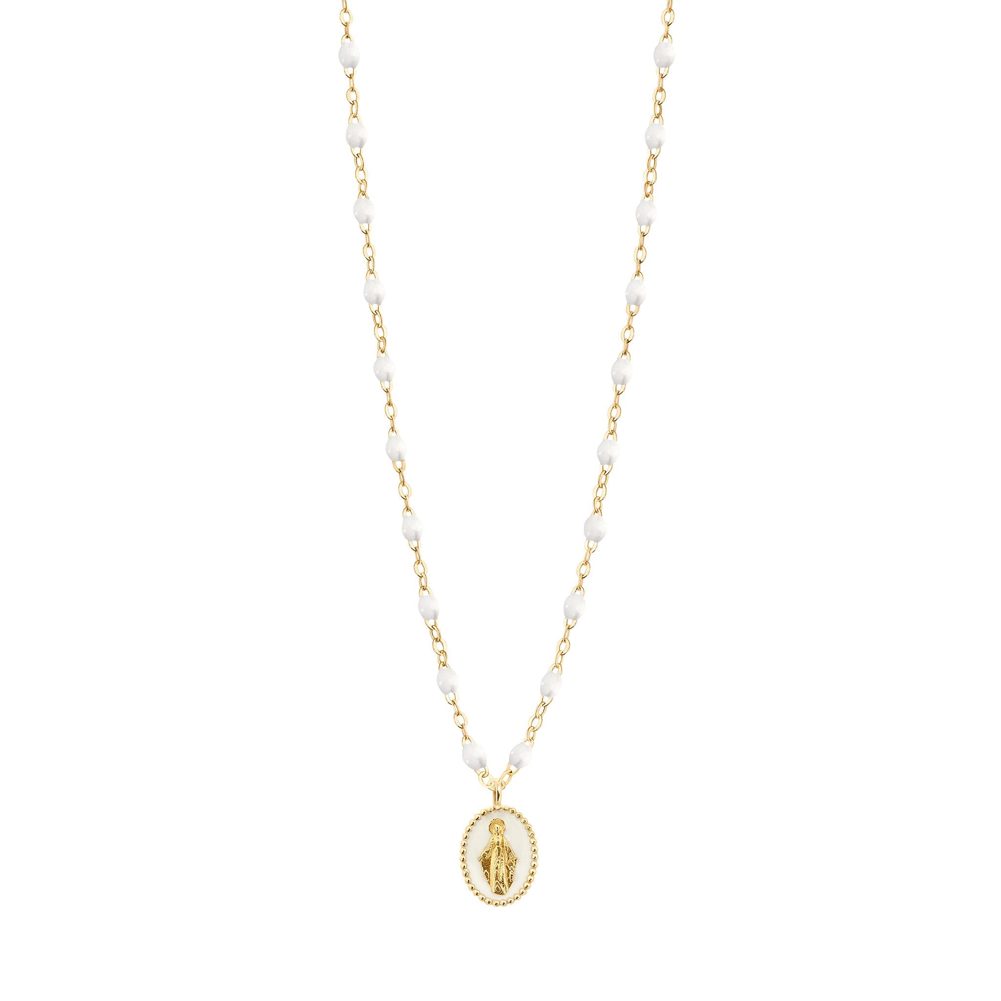 Gigi Clozeau - Collier Madone résine blanche, or jaune, 42 cm