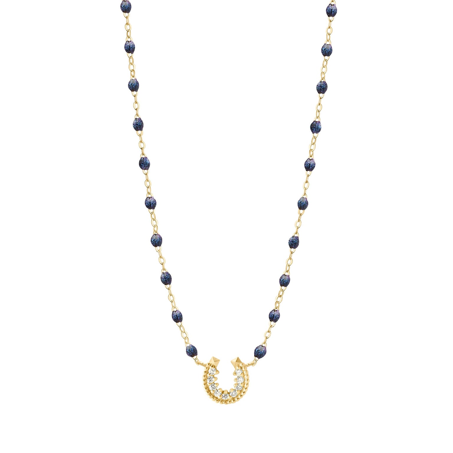 Gigi Clozeau - Collier nuit Fer à cheval, diamants, or jaune, 42 cm