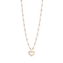 Gigi Clozeau - Collier opale Cœur Suprême, diamants, or jaune, 42 cm