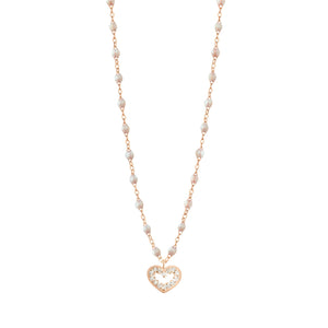 Gigi Clozeau - Collier opale Cœur Suprême, diamants, or jaune, 42 cm
