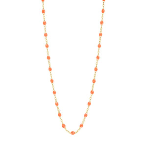 Gigi Clozeau - Collier orange fluo Classique Gigi, or jaune, 45 cm