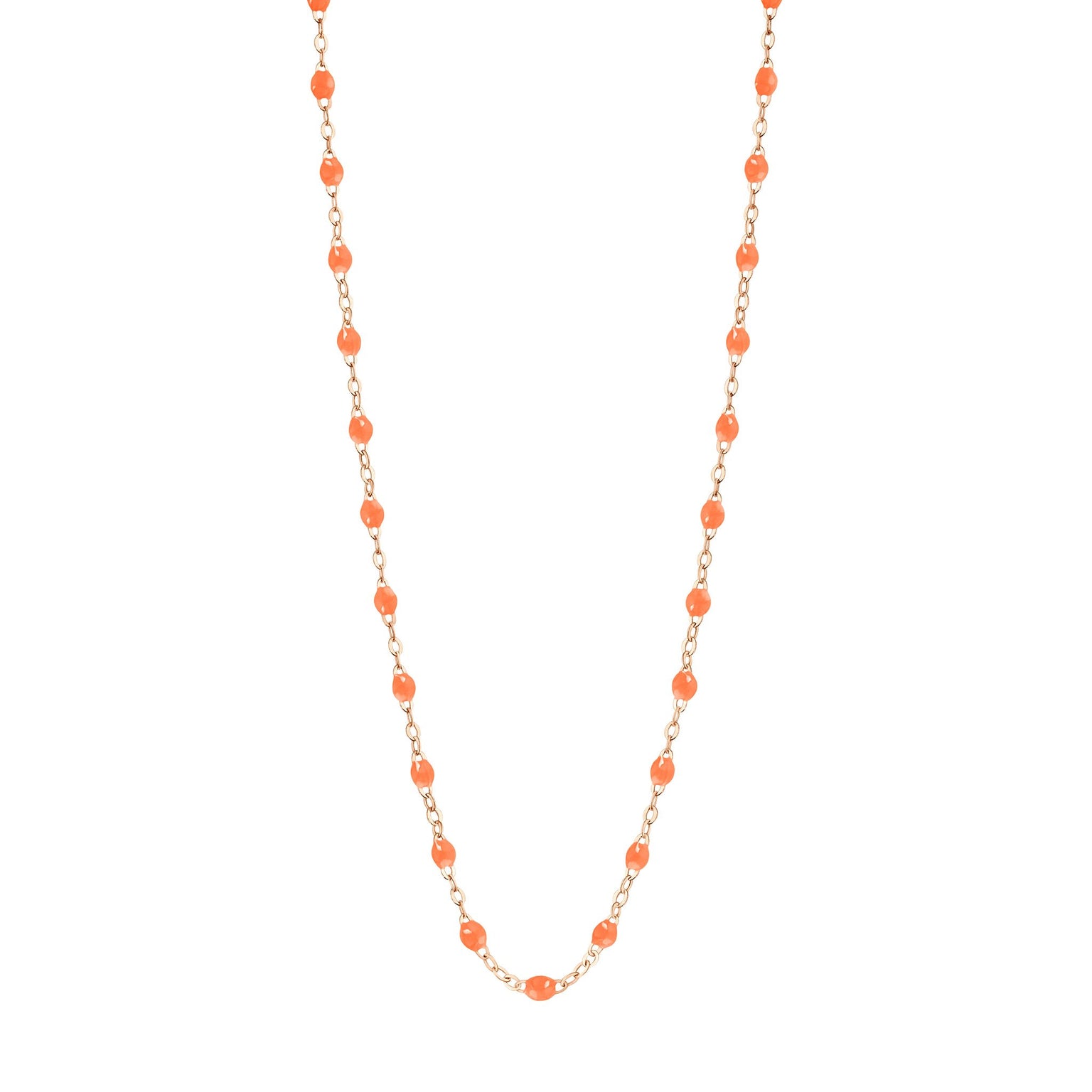 Gigi Clozeau - Collier orange fluo Classique Gigi, or rose, 42 cm