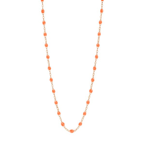 Gigi Clozeau - Collier orange fluo Classique Gigi, or rose, 45 cm