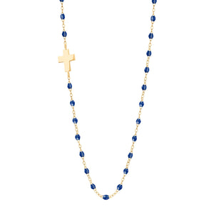 Gigi Clozeau - Collier prusse Croix de côté, or jaune, 42 cm