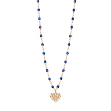 Gigi Clozeau - Collier prusse In Love, diamants, or rose, 42 cm