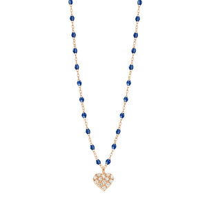 Gigi Clozeau - Collier prusse In Love, diamants, or rose, 42 cm