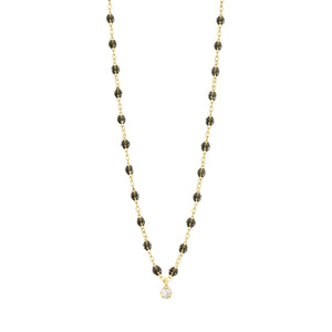 Gigi Clozeau - Collier quartz Gigi Suprême, or jaune, 1 diamant, 42 cm