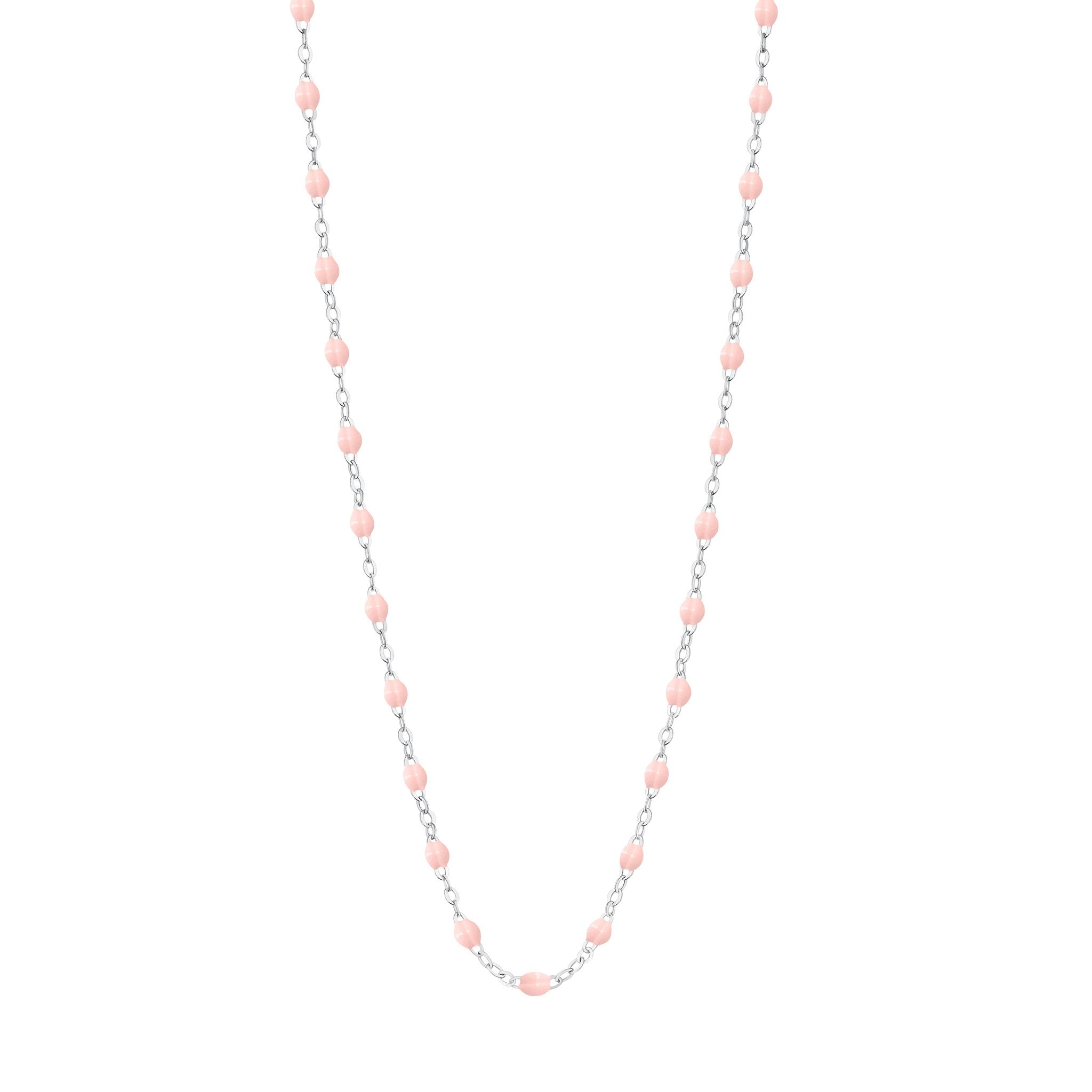 Gigi Clozeau - Collier rose bébé Classique Gigi, or blanc, 45 cm