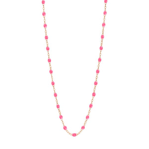 Gigi Clozeau - Collier rose fluo Classique Gigi, or rose, 50 cm