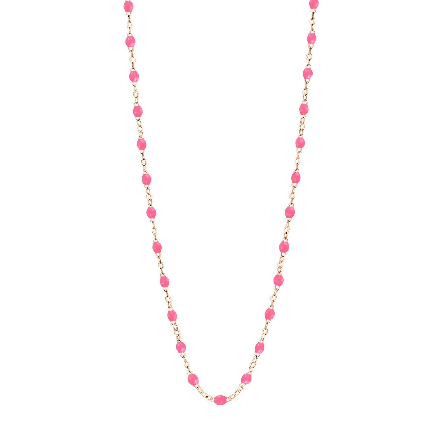 Gigi Clozeau - Collier rose fluo Classique Gigi, or rose, 50 cm