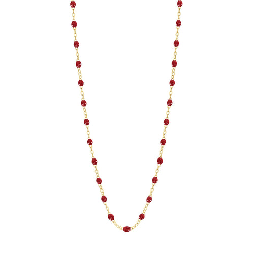Gigi Clozeau - Collier rouge Classique Gigi, or jaune, 42 cm