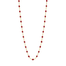 Gigi Clozeau - Collier rouge Classique Gigi, or jaune, 45 cm