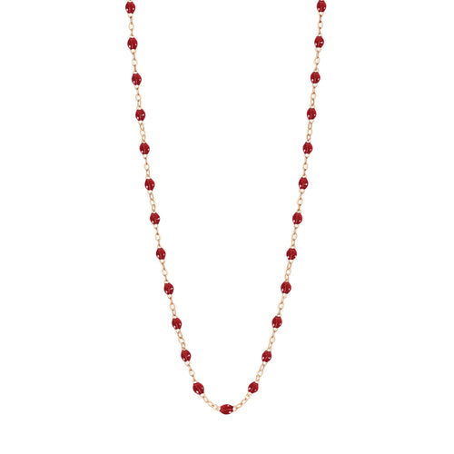 Gigi Clozeau - Collier rouge Classique Gigi, or rose, 50 cm