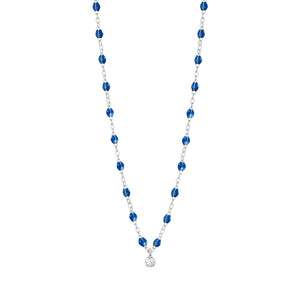 Gigi Clozeau - Collier saphir Gigi Suprême, or blanc, 1 diamant, 42 cm