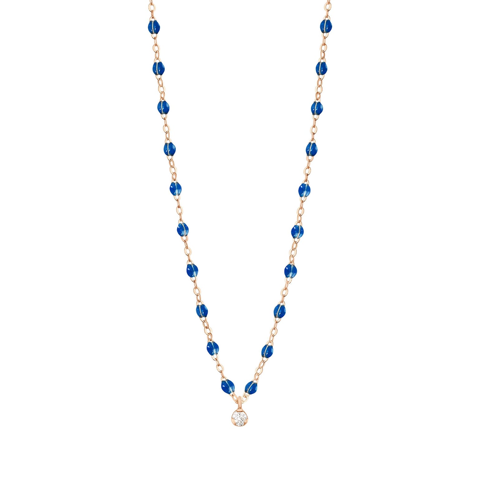 Gigi Clozeau - Collier saphir Gigi Suprême, or rose, 1 diamant, 42 cm
