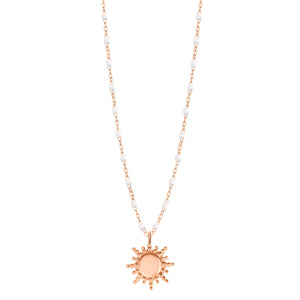 Gigi Clozeau - Collier Soleil blanc, or rose, 42 cm