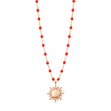 Gigi Clozeau - Collier Soleil corail, or rose, 42 cm