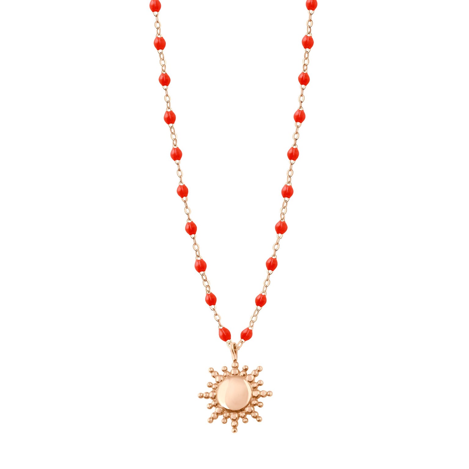 Gigi Clozeau - Collier Soleil corail, or rose, 42 cm