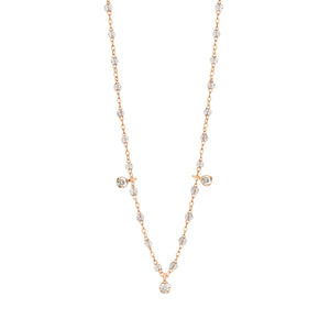 Gigi Clozeau - Collier sparkle Gigi Suprême, or rose, 3 diamants, 45 cm
