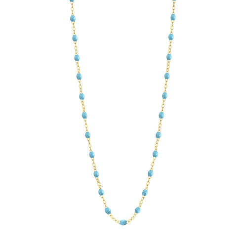 Gigi Clozeau - Collier turquoise Classique Gigi, or jaune, 50 cm