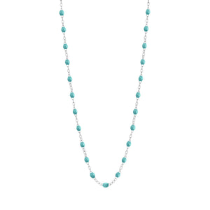 Gigi Clozeau - Collier turquoise vert Classique Gigi, or blanc, 45 cm